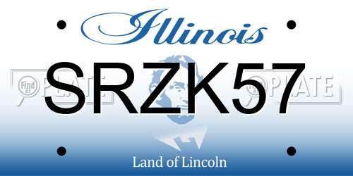 SRZK57 Illinois License Plate