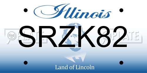 SRZK82 Illinois License Plate