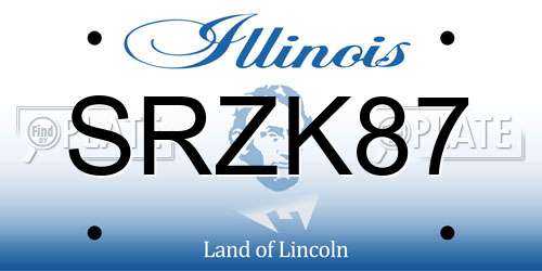 SRZK87 Illinois License Plate