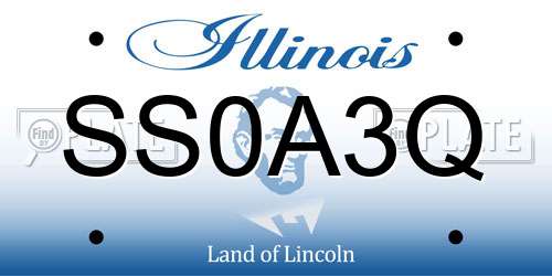 SS0A3Q Illinois License Plate