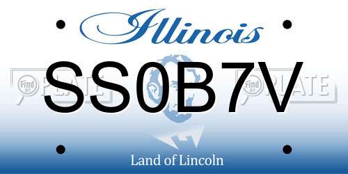 SS0B7V Illinois License Plate