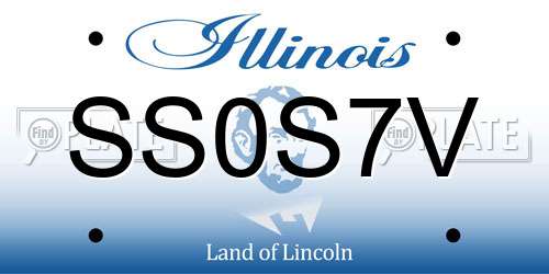 SS0S7V Illinois License Plate