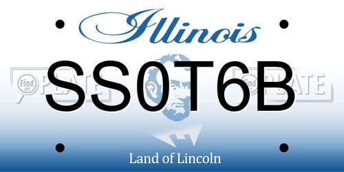 SS0T6B Illinois License Plate