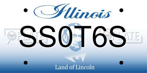 SS0T6S Illinois License Plate