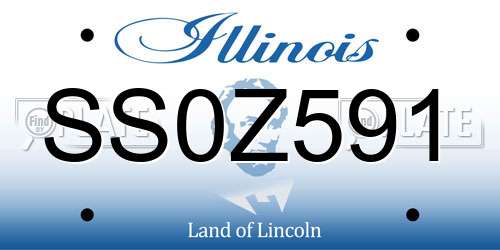 SS0Z591 Illinois License Plate