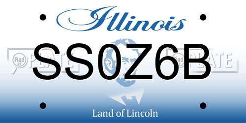 SS0Z6B Illinois License Plate