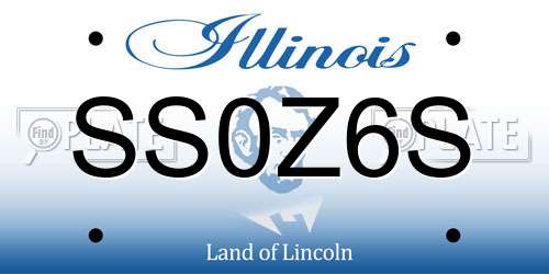 SS0Z6S Illinois License Plate
