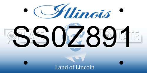 SS0Z891 Illinois License Plate