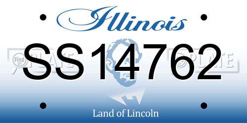 SS14762 Illinois License Plate