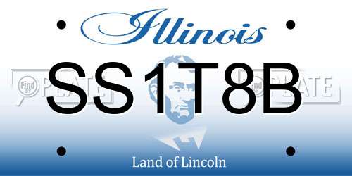 SS1T8B Illinois License Plate