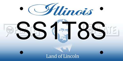 SS1T8S Illinois License Plate