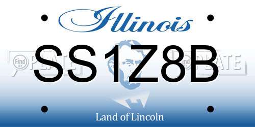 SS1Z8B Illinois License Plate