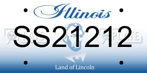 SS21212 Illinois License Plate