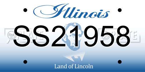 SS21958 Illinois License Plate