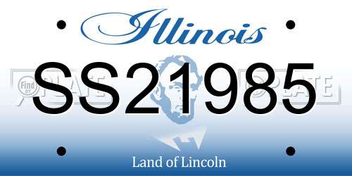 SS21985 Illinois License Plate
