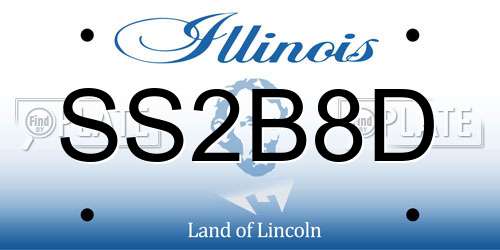 SS2B8D Illinois License Plate