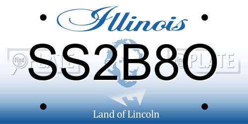 SS2B8O Illinois License Plate