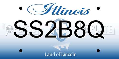 SS2B8Q Illinois License Plate
