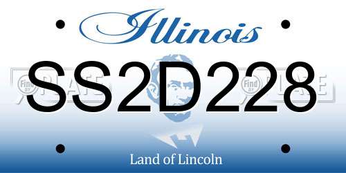 SS2D228 Illinois License Plate