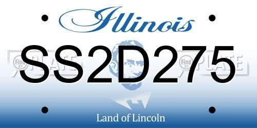 SS2D275 Illinois License Plate