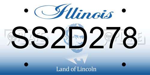 SS2D278 Illinois License Plate