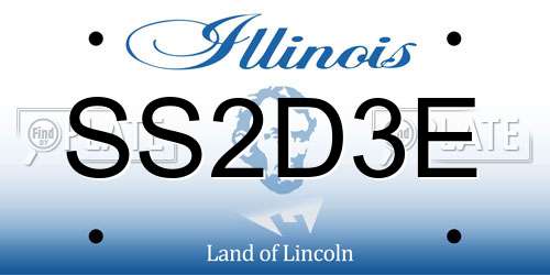 SS2D3E Illinois License Plate