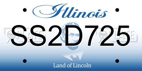 SS2D725 Illinois License Plate