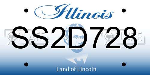SS2D728 Illinois License Plate