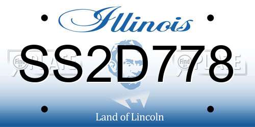SS2D778 Illinois License Plate