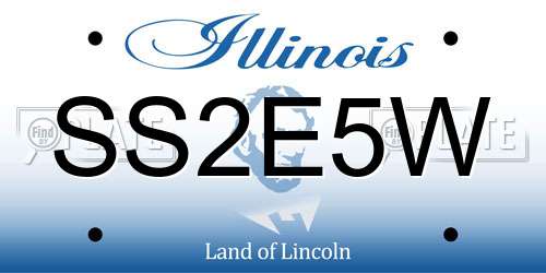 SS2E5W Illinois License Plate