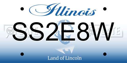 SS2E8W Illinois License Plate