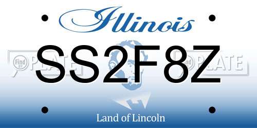 SS2F8Z Illinois License Plate