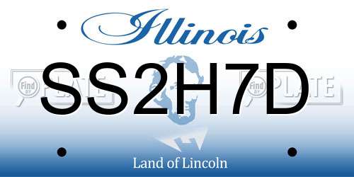 SS2H7D Illinois License Plate