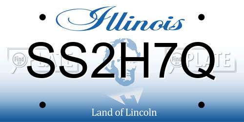 SS2H7Q Illinois License Plate