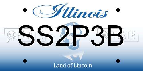 SS2P3B Illinois License Plate
