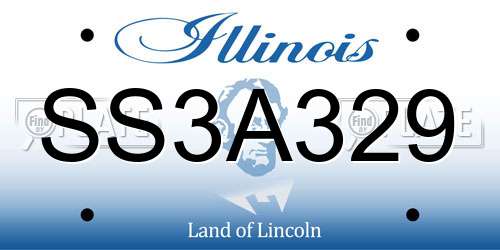 SS3A329 Illinois License Plate