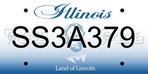 SS3A379 Illinois License Plate