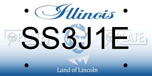 SS3J1E Illinois License Plate