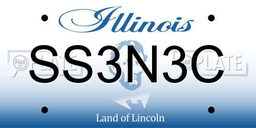 SS3N3C Illinois License Plate