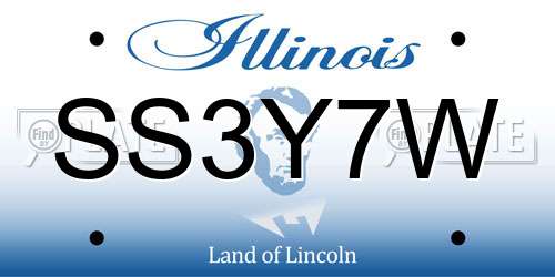 SS3Y7W Illinois License Plate