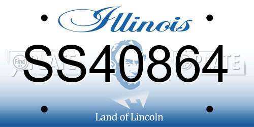 SS40864 Illinois License Plate