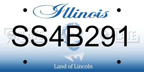 SS4B291 Illinois License Plate