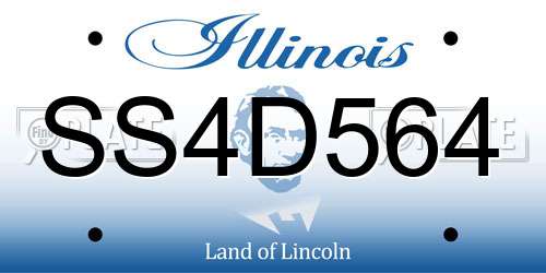 SS4D564 Illinois License Plate