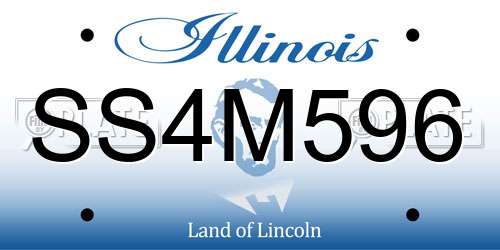 SS4M596 Illinois License Plate