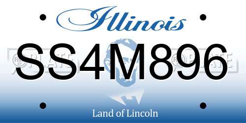 SS4M896 Illinois License Plate