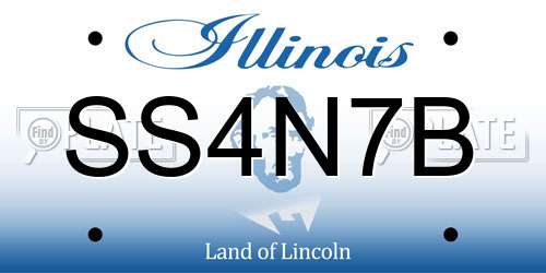 SS4N7B Illinois License Plate