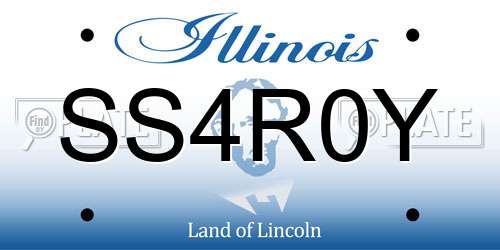 SS4R0Y Illinois License Plate