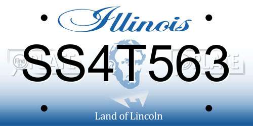 SS4T563 Illinois License Plate