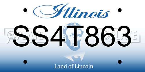 SS4T863 Illinois License Plate