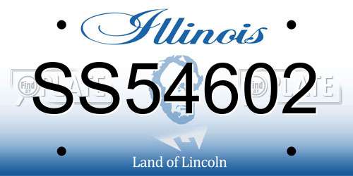 SS54602 Illinois License Plate